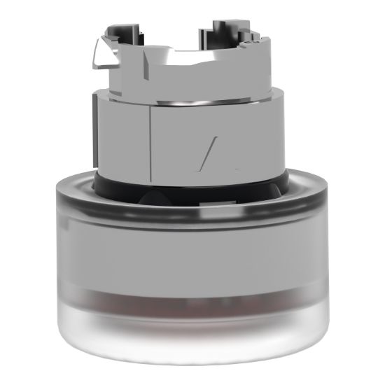 Picture of Head for non illuminated push button, Harmony XB4, red flush, 22mm, spring return, clear boot, unmarked