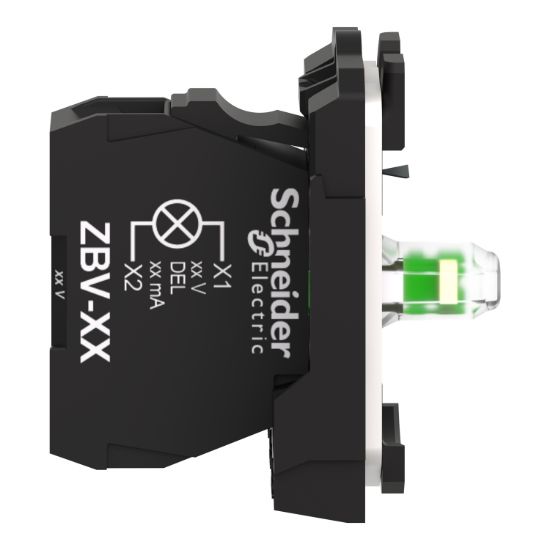 Picture of Complete body light block assembly, Harmony XB5, XB4, with body fixing collar, universal LED, 12V AC