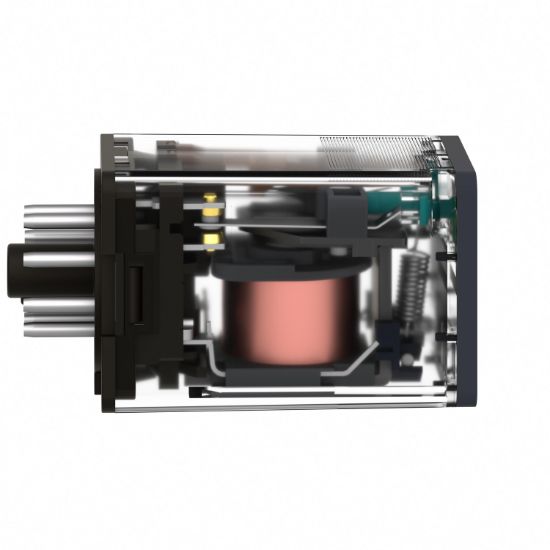 Picture of Universal plug in relay, Harmony Electromechanical Relays, 10A, 3CO, with LED, lockable test button, 24V DC