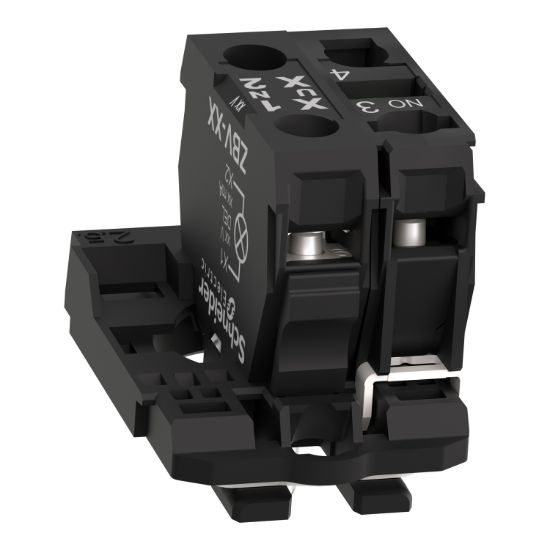 Picture of Complete body/contact assembly and light block, Harmony XB5, universal LED, 1NO, 230...240V
