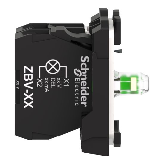 Picture of Complete body/contact assembly and light block, Harmony XB5, universal LED, 1NO, 230...240V