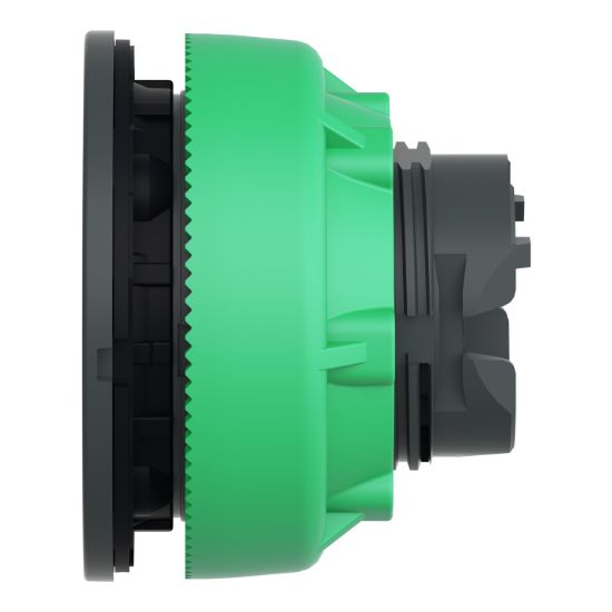 Picture of Head for pilot light, Harmony XB5, antimicrobial, plastic, green, 30mm, universal LED, plain lens