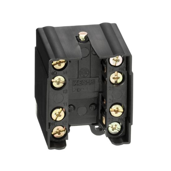 Picture of Limit switch contact block, Limit switches XC Standard, XESP, 2C/O snap action, simultaneous, silver plated