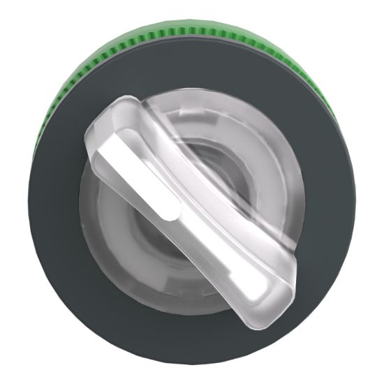 Picture of Head for illuminated selector switch, Harmony XB5, plastic, white handle, universal LED, 2 positions, stay put