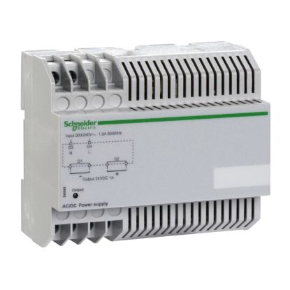 Picture of external power supply module, input voltage 380VAC to 415VAC 50/60Hz, output voltage 24VDC, output current 1A