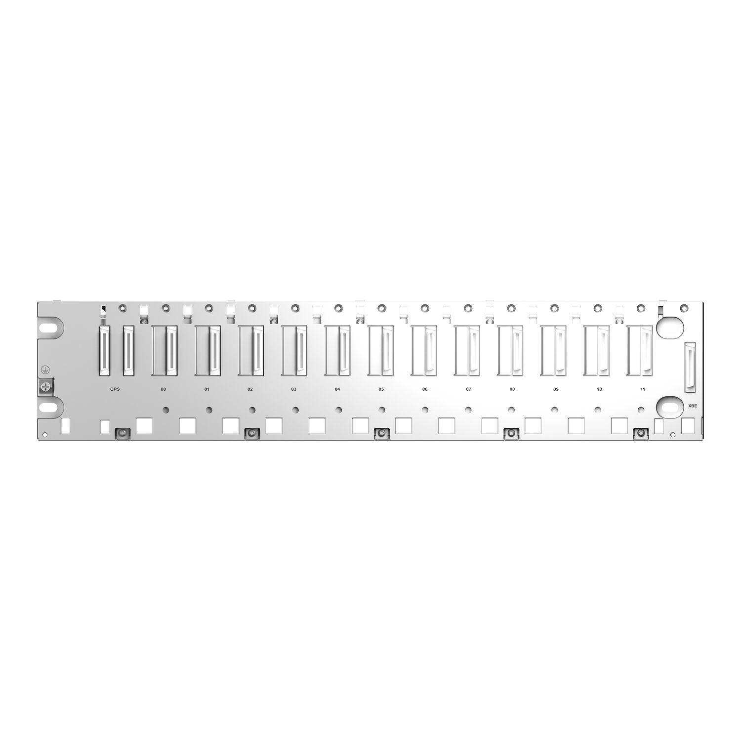Picture of Backplane, Modicon X80, 12 slots, panel, mounting plate mounted, ruggedized