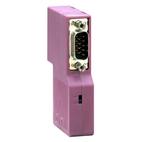 Picture of CANopen SUB-D9 female connector - bended at 90Â° w additional SUB-D9 - IP20