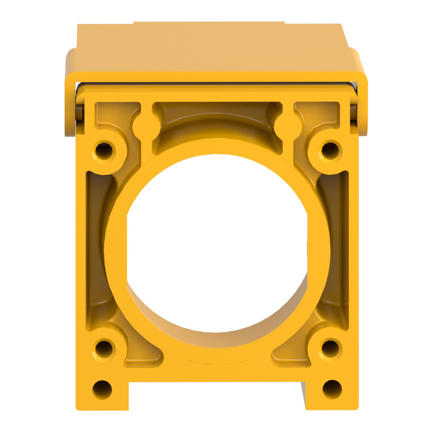 Picture of Padlockable flap, Harmony XB4, for 22mm flush push button, metal, yellow