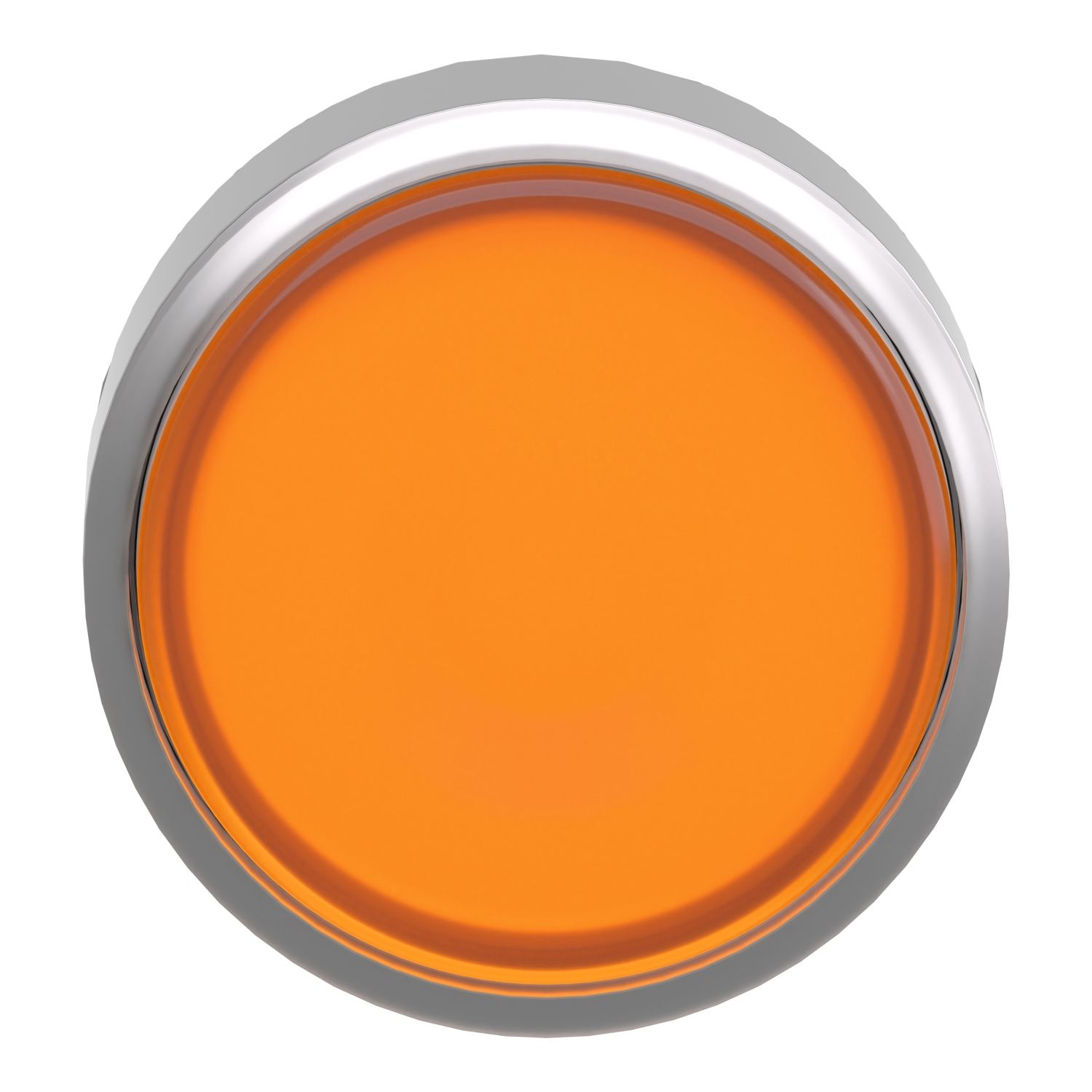 Picture of Head for illuminated push button, Harmony XB4, metal, orange flush, 22mm, universal LED, for insertion legend