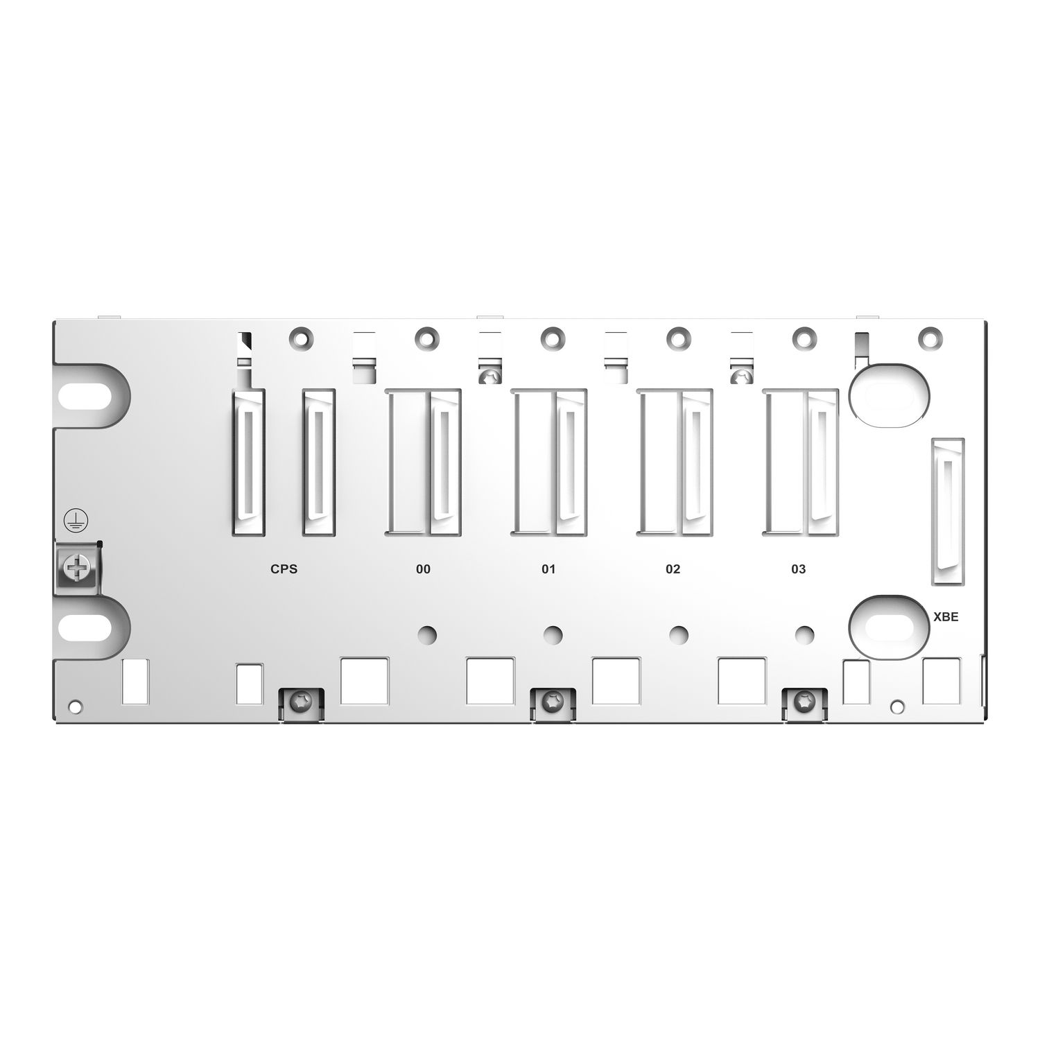 Picture of Backplane, Modicon X80 automation platform, 4 slots, panel, plate or DIN rail mounting