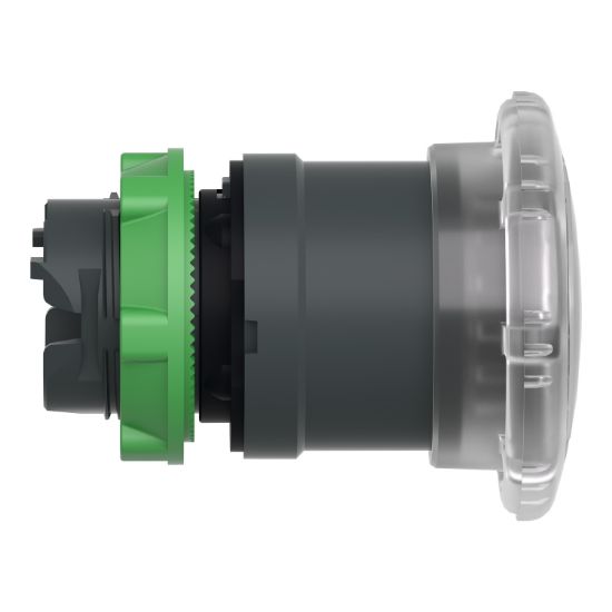 Picture of Head for illuminated push button, Harmony XB5, plastic, white mushroom 40mm, 22mm, universal LED, turn to release