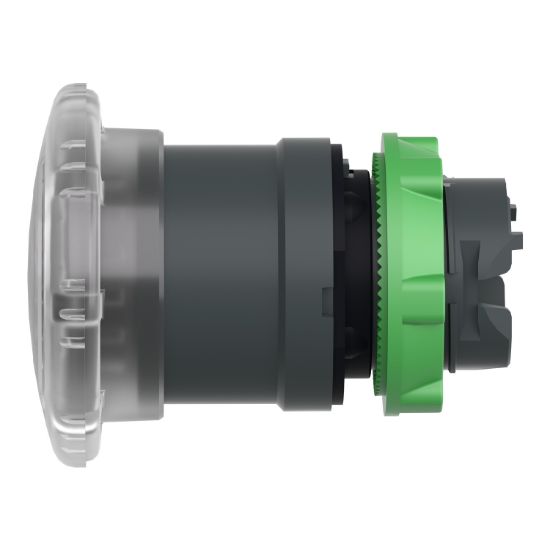 Picture of Head for illuminated push button, Harmony XB5, plastic, white mushroom 40mm, 22mm, universal LED, turn to release