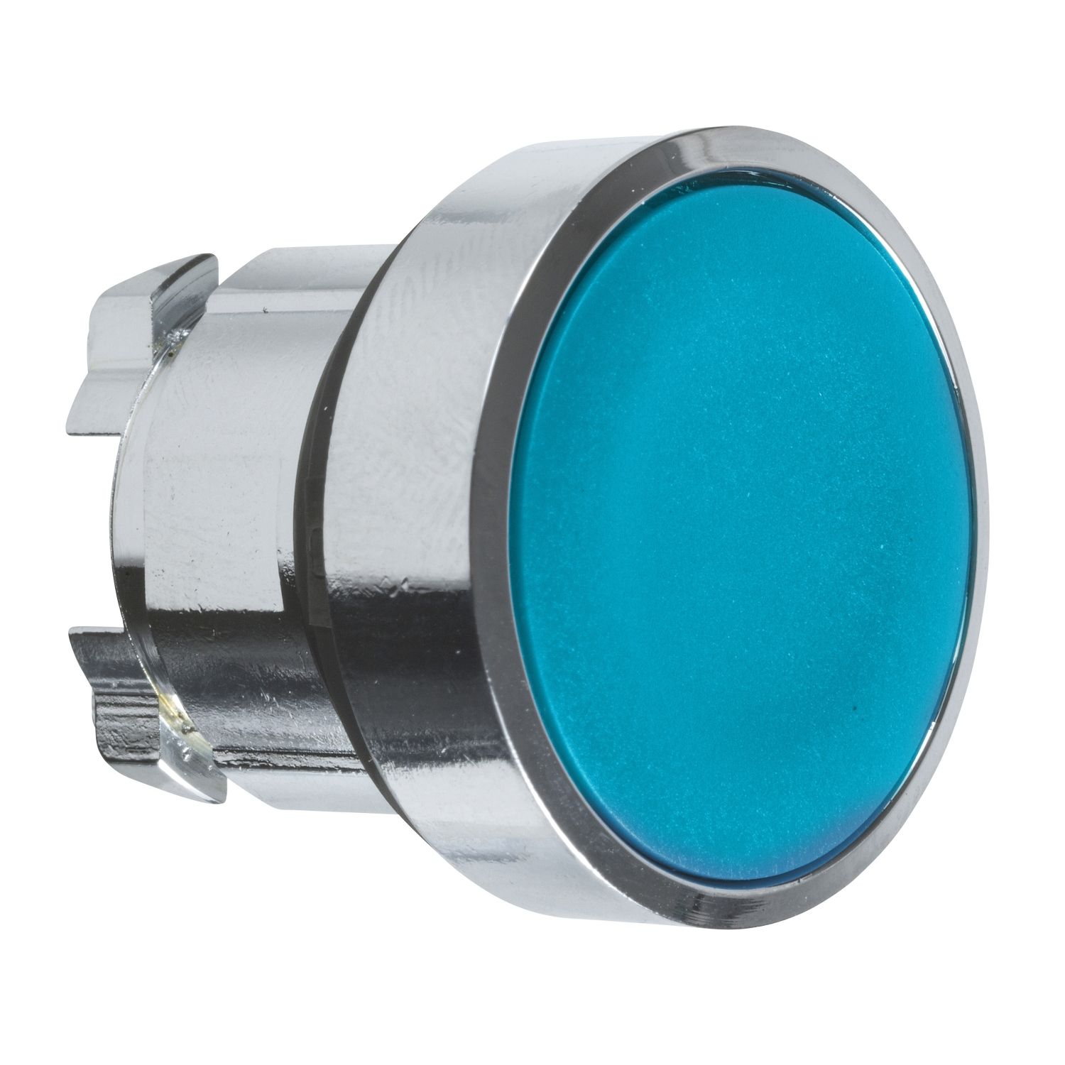 Picture of Push button head, Harmony XB4, metal, flush, blue, 22mm, spring return, unmarked