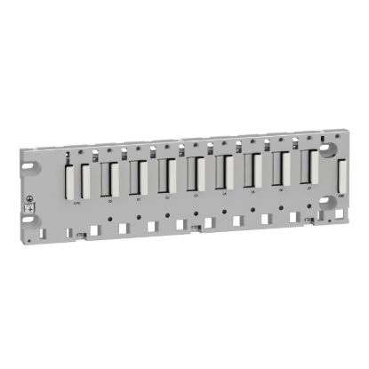 Picture of Backplane, Modicon X80, 8 slots, panel, mounting plate or DIN rail mounting