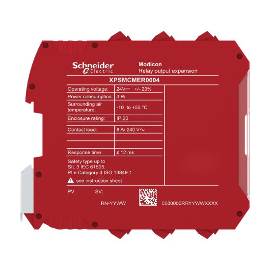 Picture of expansion module, Modicon MCM, 4 safety relay outputs, screw