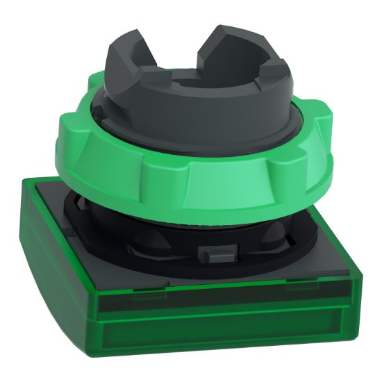 Picture of Head for pilot light, Harmony XB5, square green, 22mm, with plain lens, universal LED