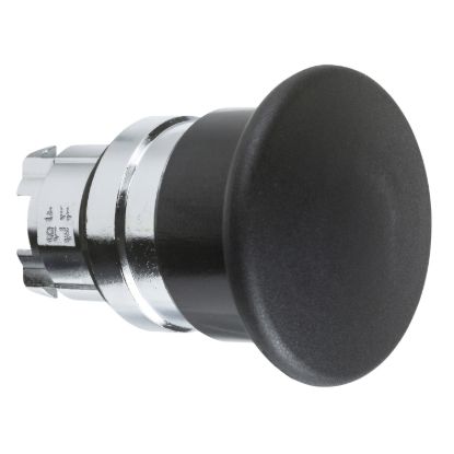 Picture of Head for non illuminated pushbutton, Harmony XB4, mushroom 40mm, metal, black, 22mm, spring return