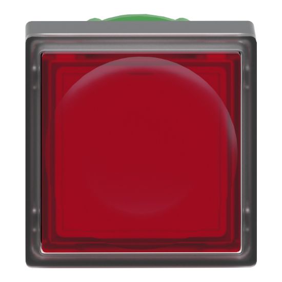 Picture of Head for illuminated push button, Harmony XB5, red square square flush 22mm, universal LED, for insertion of legend