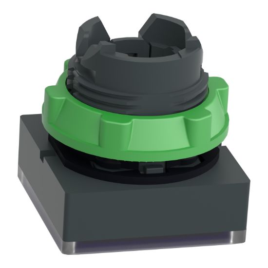Picture of Head for illuminated push button, Harmony XB5, plastic, blue square flush, 22mm, universal LED, for insertion of legend