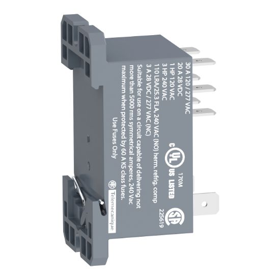 Picture of power relay, Harmony electromechanical relays, DIN rail or panel mount relay, 30A, 2CO, 230V AC