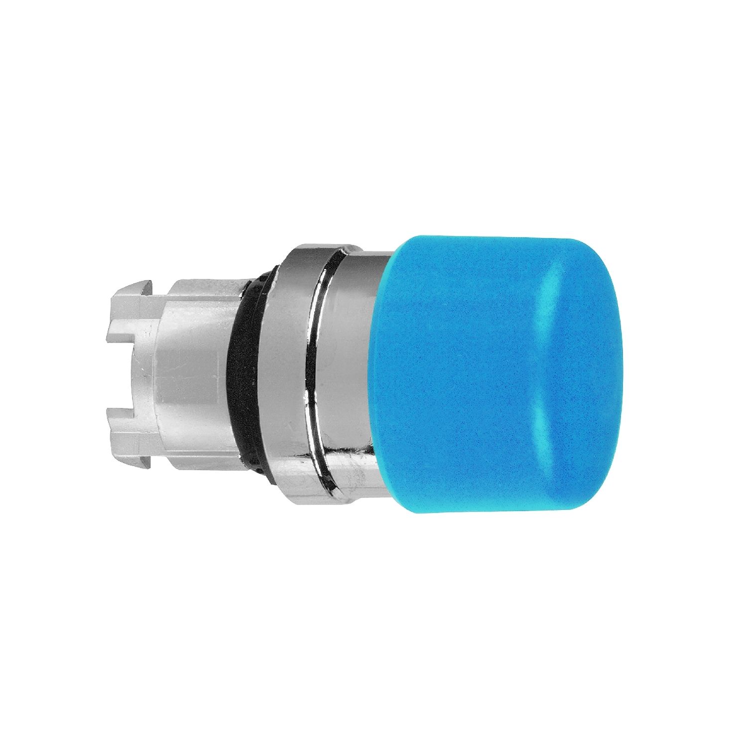 Picture of Head for non illuminated push button, Harmony XB4, blue mushroom 30mm, 22mm, spring return, unmarked