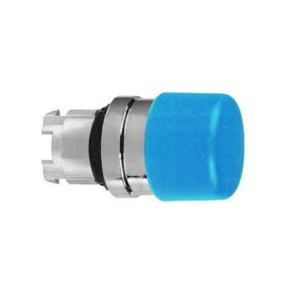 Picture of Head for non illuminated push button, Harmony XB4, blue mushroom 30mm, 22mm, spring return, unmarked