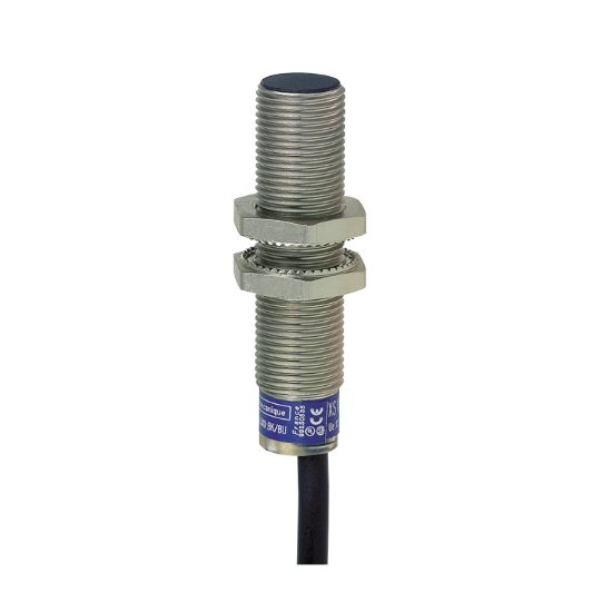 Picture of Inductive proximity sensors XS, inductive sensor XS6 M12, L54mm, brass, Sn4mm, 12...48 VDC, cable 2 m