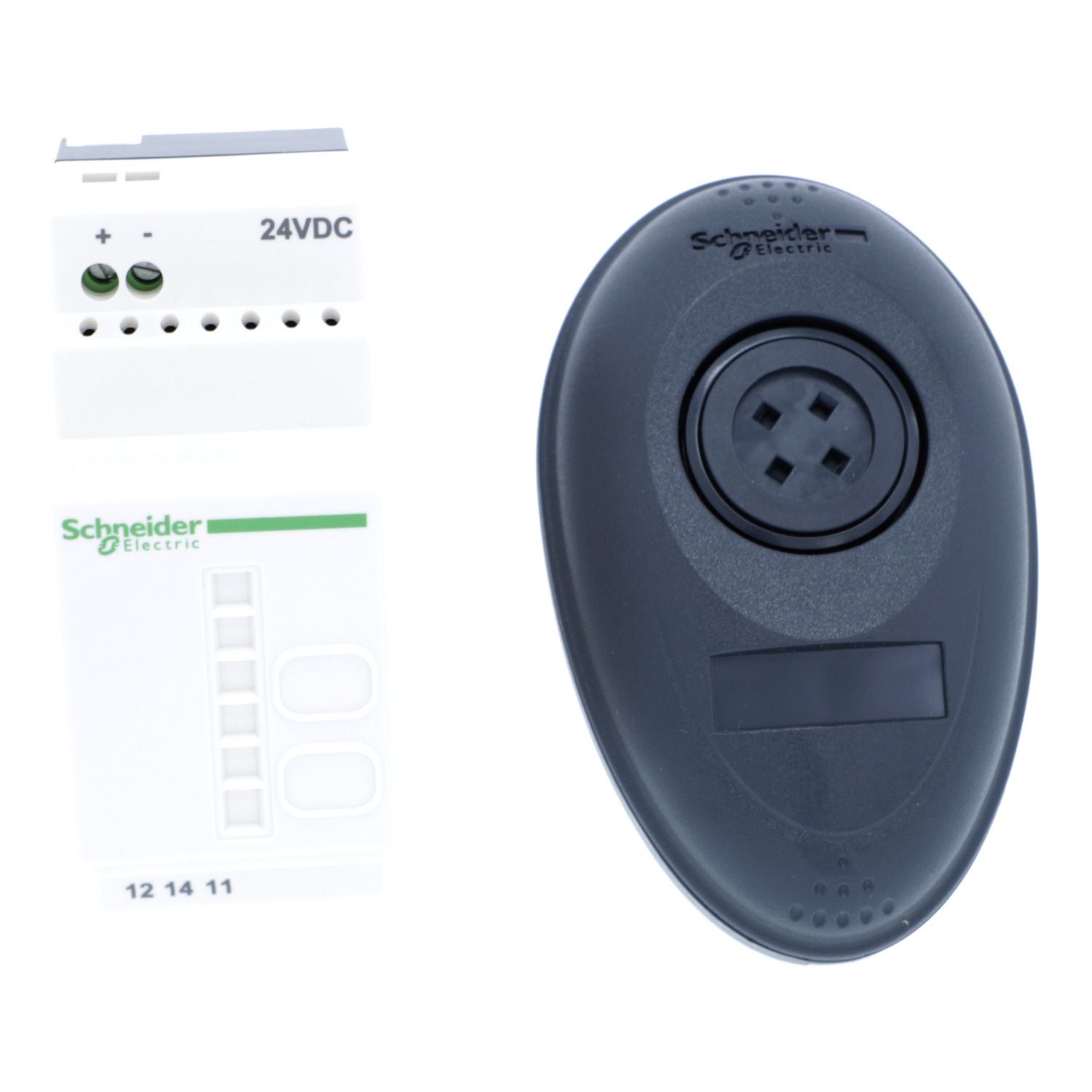 Picture of Pack with 1 wireless and batteryless push button +1 non configurable receiver + 1 set of caps, Harmony XB5, plastic, 22mm, 24V DC