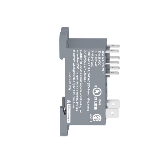 Picture of power relay, Harmony electromechanical relays, DIN rail or panel mount relay, 30A, 2CO, 12V DC