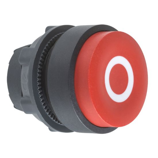 Picture of Projecting push button head 40mm, Harmony XB5, plastic, red, 22mm, spring return, marked O