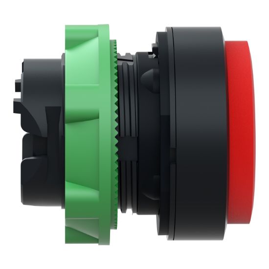 Picture of Projecting push button head 40mm, Harmony XB5, plastic, red, 22mm, spring return, marked O
