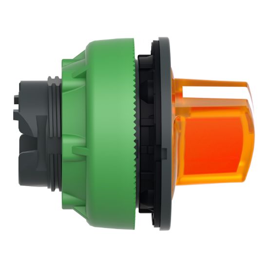 Picture of Head for illuminated selector switch, Harmony XB5, plastic, orange handle, universal LED, 2 positions, spring return