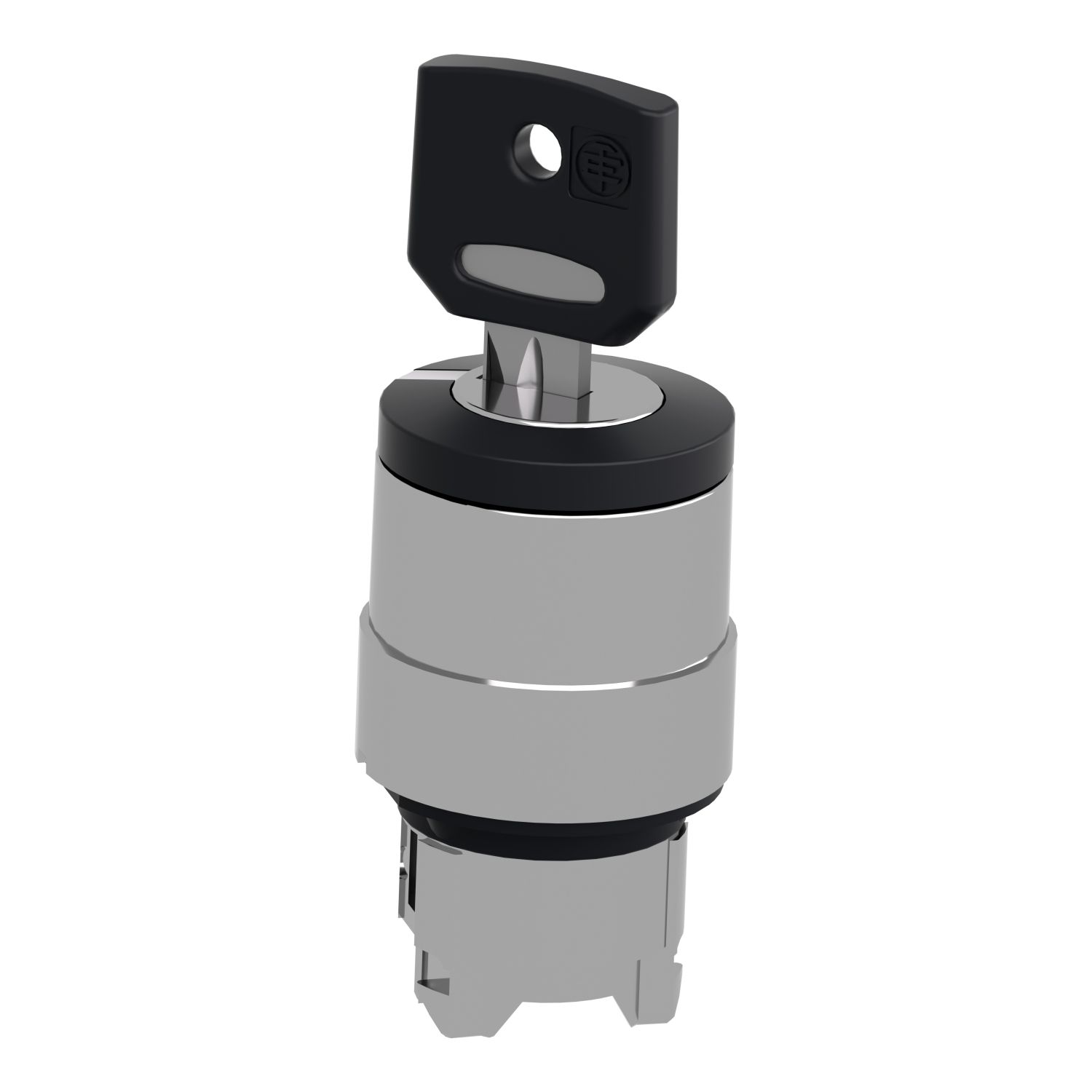 Picture of Head for key selector switch, Harmony XB4, metal, black, 22mm, key 458A, 2 positions, spring return right to left