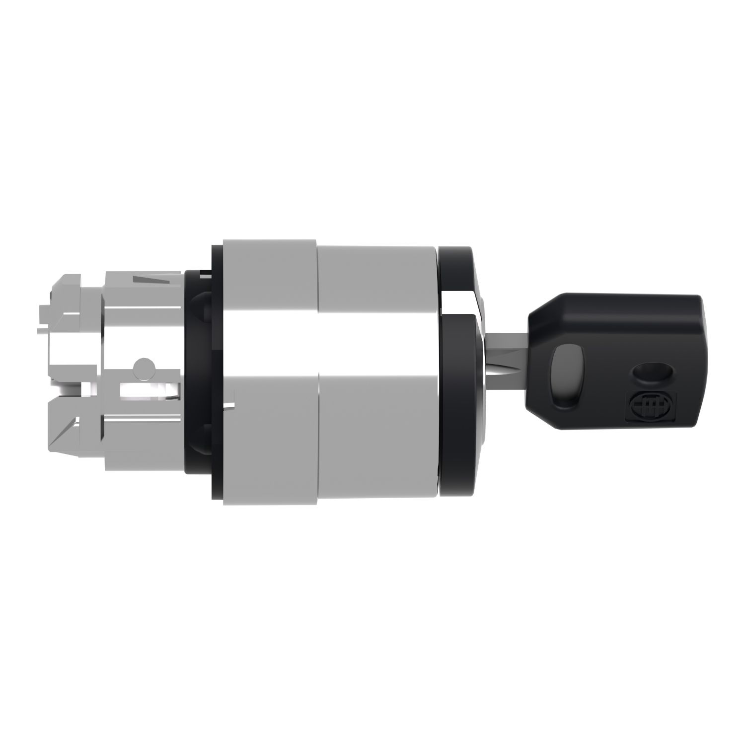 Picture of Head for key selector switch, Harmony XB4, metal, black, 22mm, key 458A, 2 positions, spring return right to left