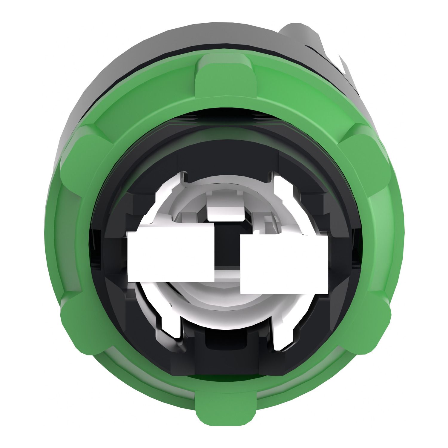 Picture of Head for selector switch, Harmony XB5, plastic, black, 22mm, 2 positions, spring return from right to left