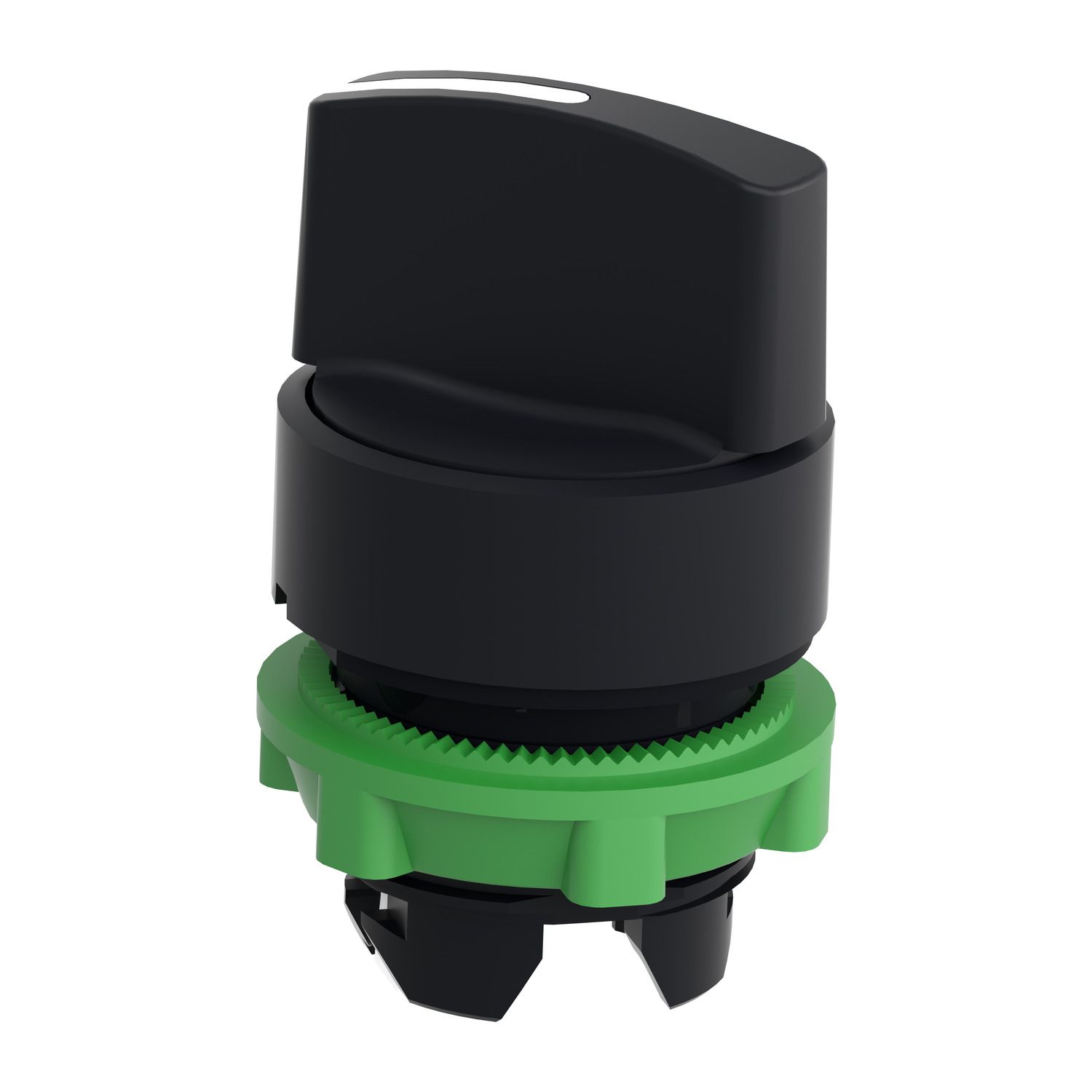 Picture of Head for selector switch, Harmony XB5, plastic, black, 22mm, 2 positions, spring return from right to left