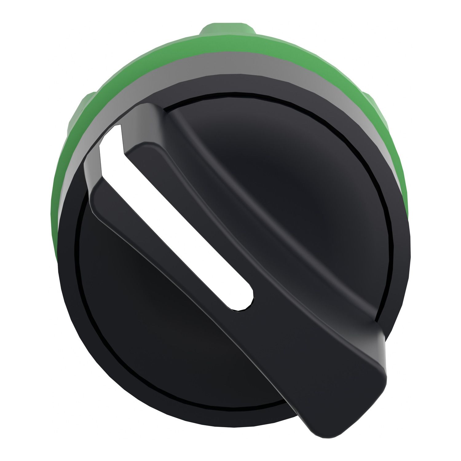 Picture of Head for selector switch, Harmony XB5, plastic, black, 22mm, 2 positions, spring return from right to left