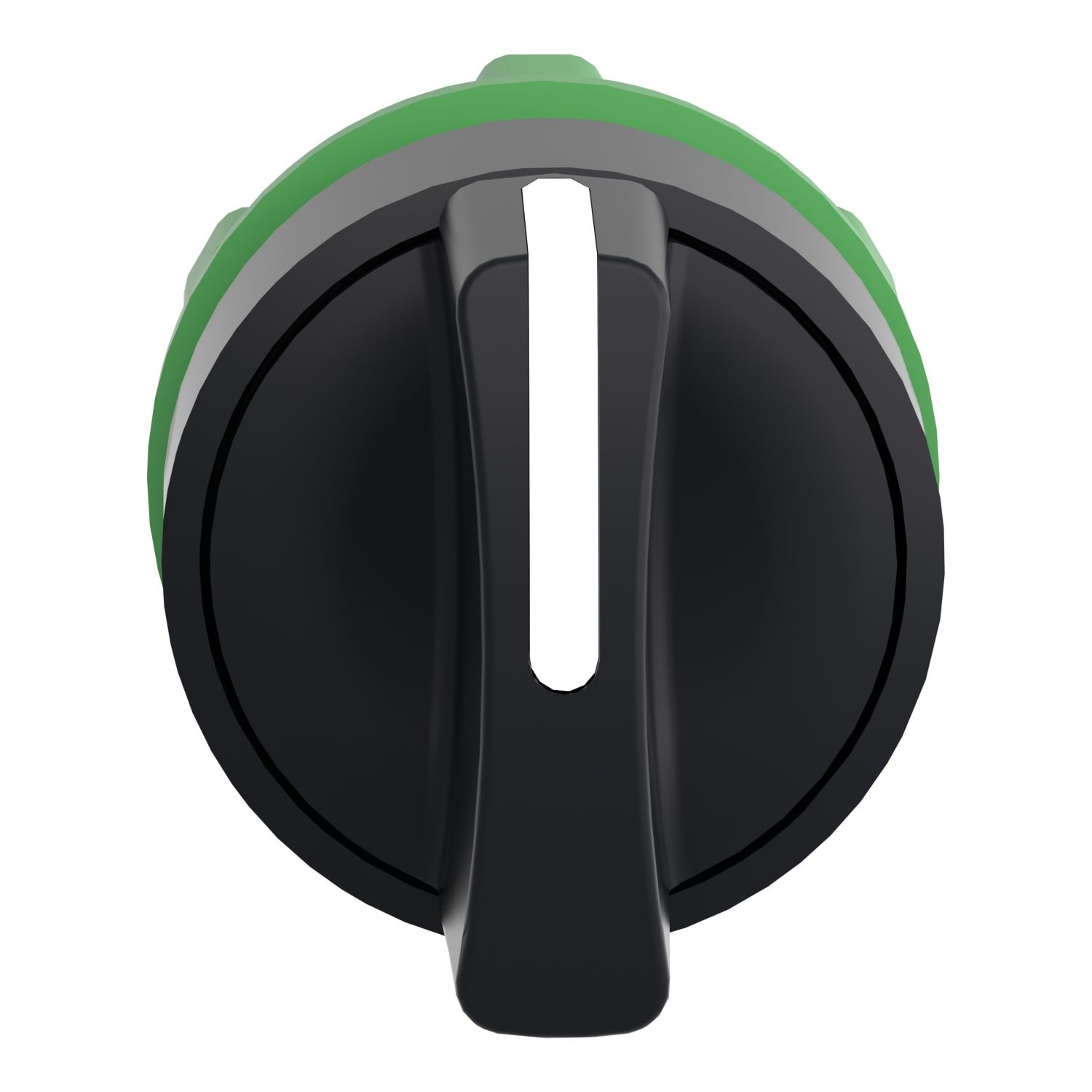 Picture of Selector switch head, Harmony XB5, plastic, black, 22mm, 3 positions, spring return to center