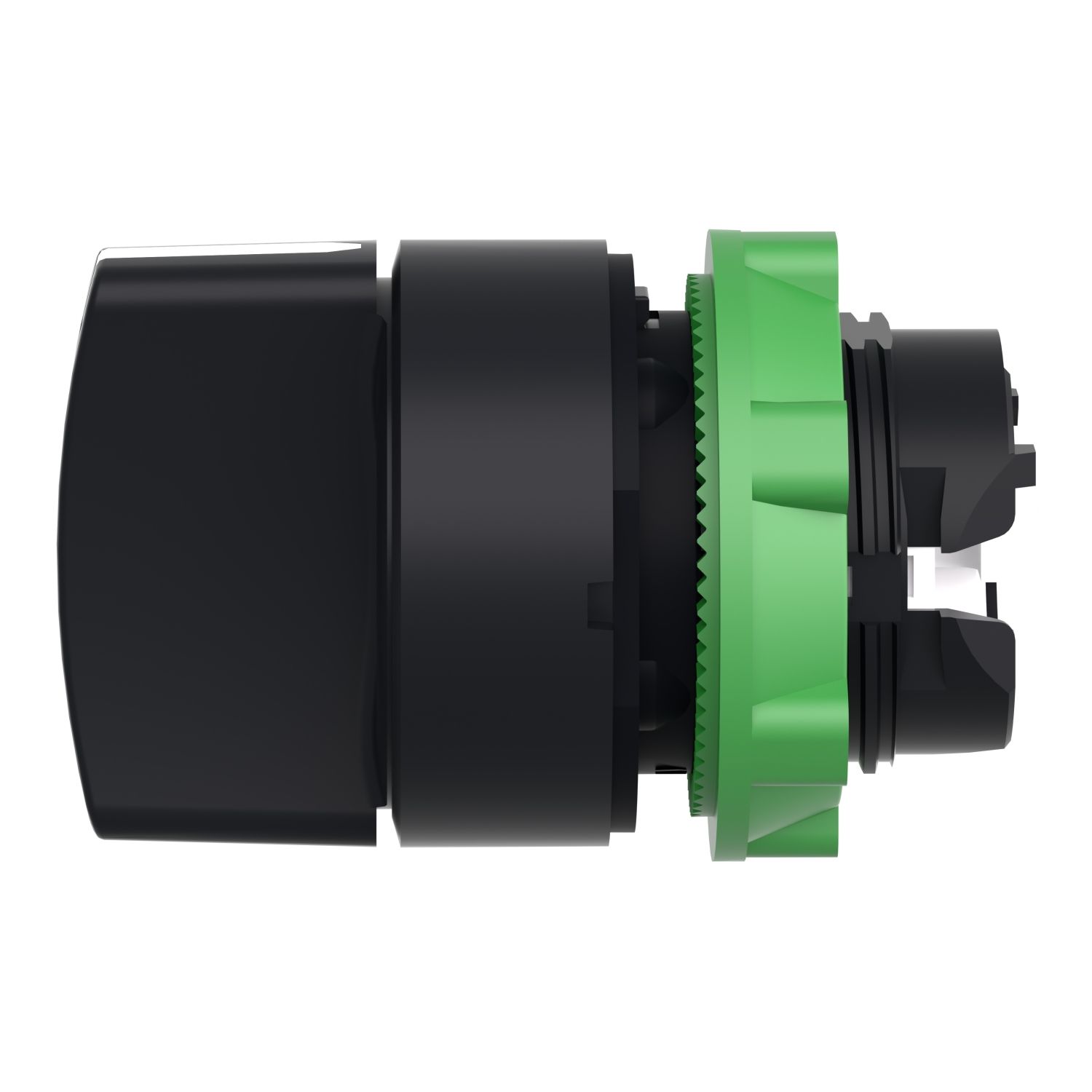 Picture of Selector switch head, Harmony XB5, plastic, black, 22mm, 3 positions, spring return to center