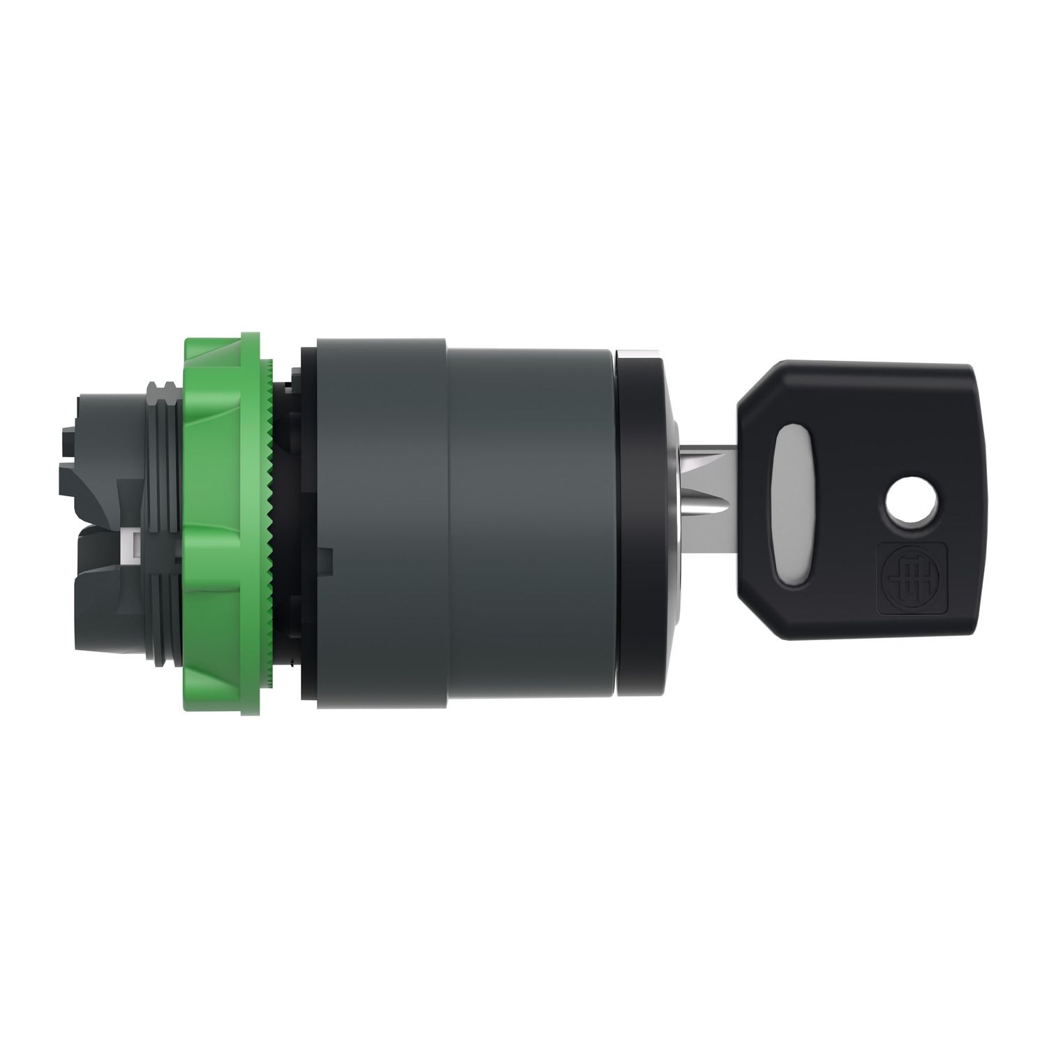 Picture of Head for key switch selector, Harmony XB5, plastic, black, 22mm, key 455, 3 positions, stay put