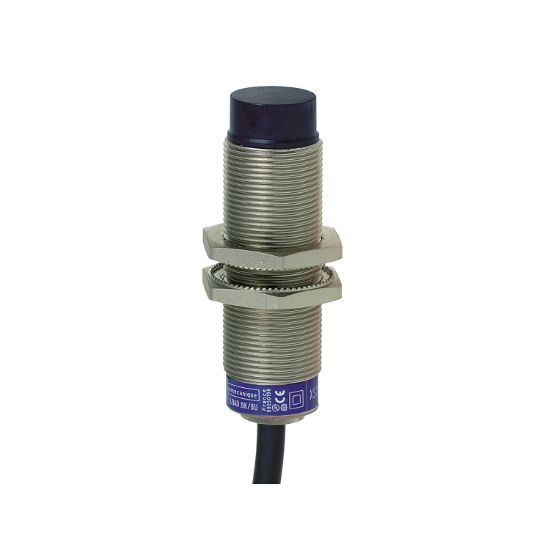 Picture of Inductive proximity sensors XS, inductive sensor XS6 M18, L60mm, brass, Sn12mm, 12...48 VDC, cable 2 m