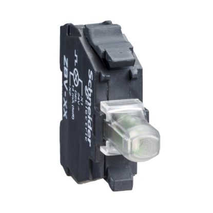 Picture of Light block, Harmony XB4, Harmony XB5, blue flashing, for head 22mm integral LED, screw clamp terminals, 24V