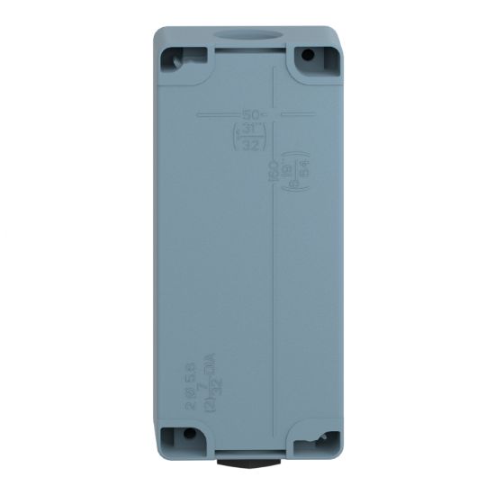 Picture of Empty control station, Harmony XAP XB2 SL, zinc alloy, blue, 4 cut-outs, Ø22, with ISO cable entries, 80 x 175 x 51.5 mm