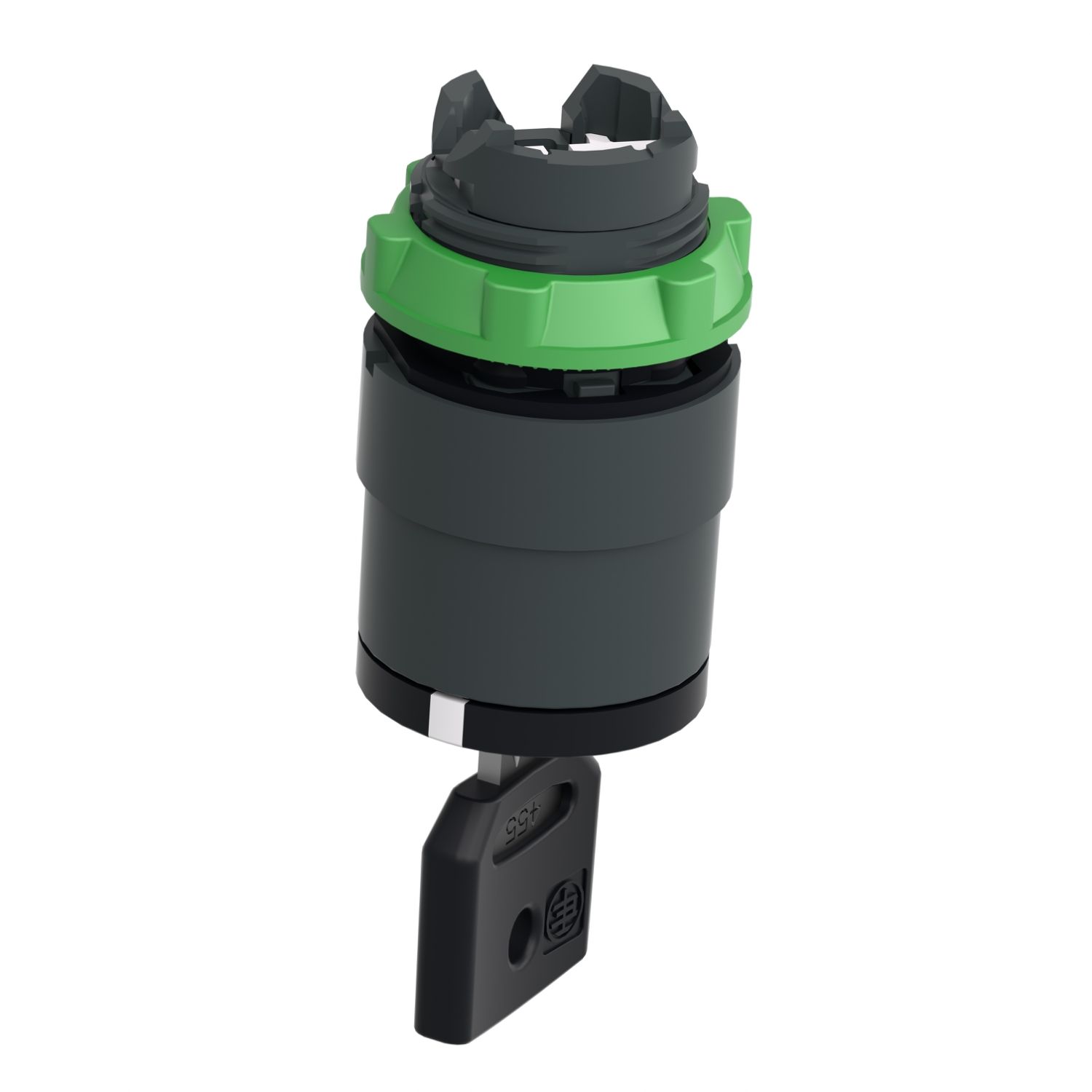 Picture of Head for key selector switch, Harmony XB5, plastic, black, 22mm, key 458A, 2 positions, stay put