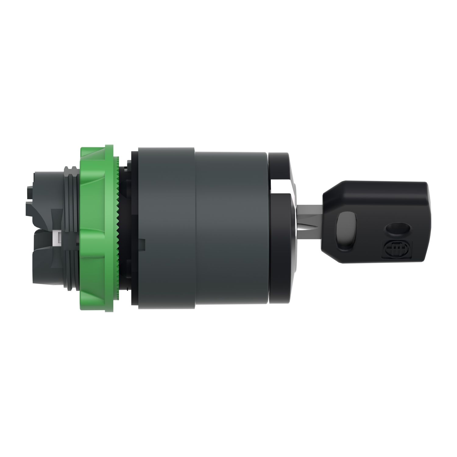Picture of Head for key selector switch, Harmony XB5, plastic, black, 22mm, key 458A, 2 positions, stay put