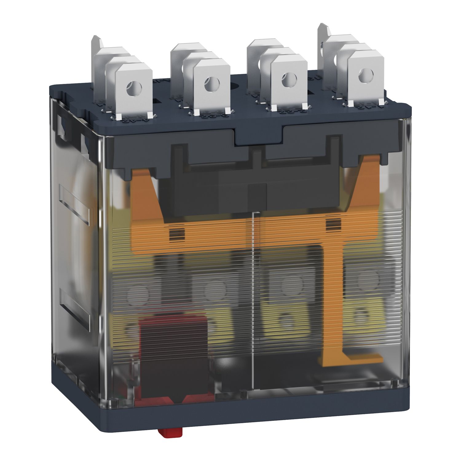Picture of plug-in relay, Harmony electromechanical relays, 15A, 4CO, with LED, lockable test button, 230V AC