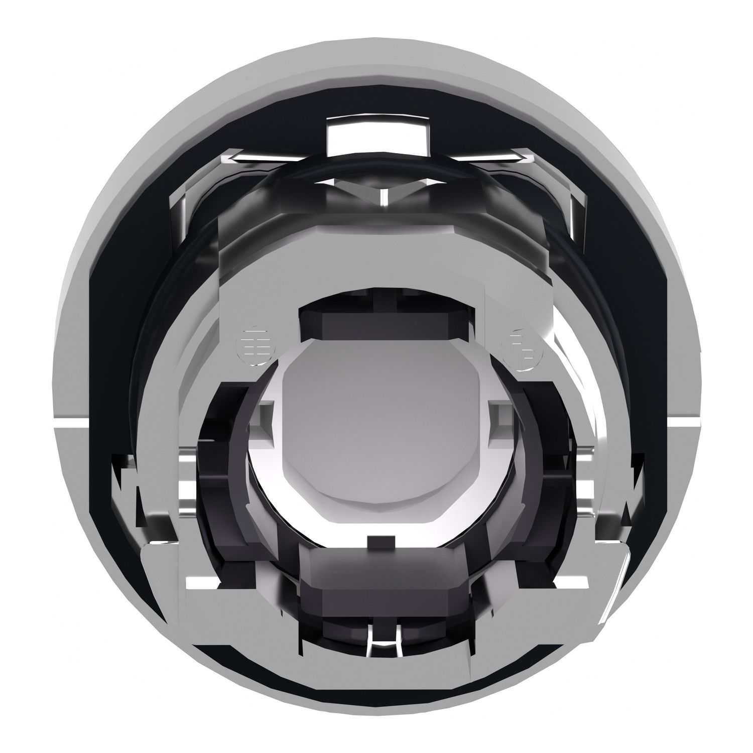 Picture of Head for illuminated push button, Harmony XB4, metal, orange projecting, 22mm, push push, universal LED, unmarked