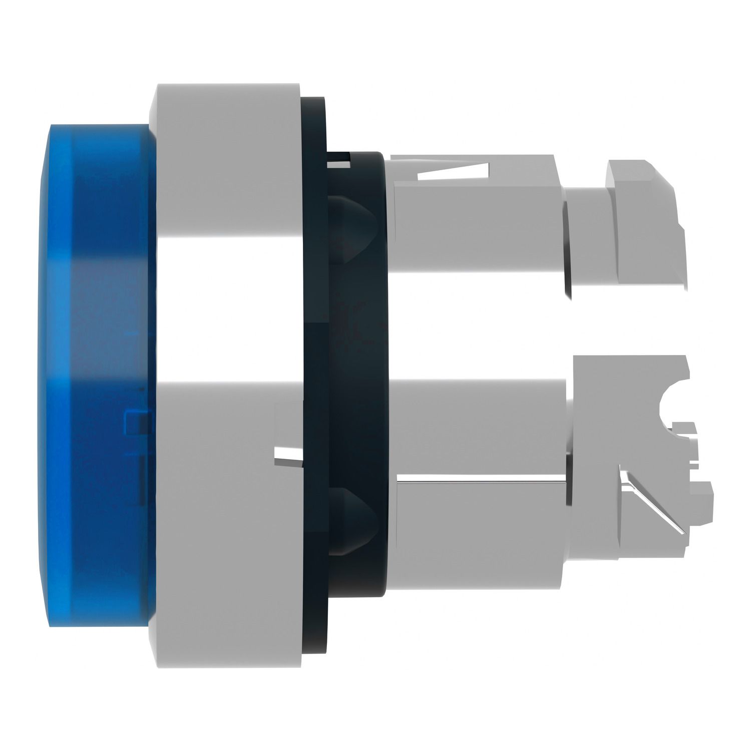 Picture of Head for illuminated push button, Harmony XB4, metal, blue projecting, 22mm, push push, universal LED, unmarked