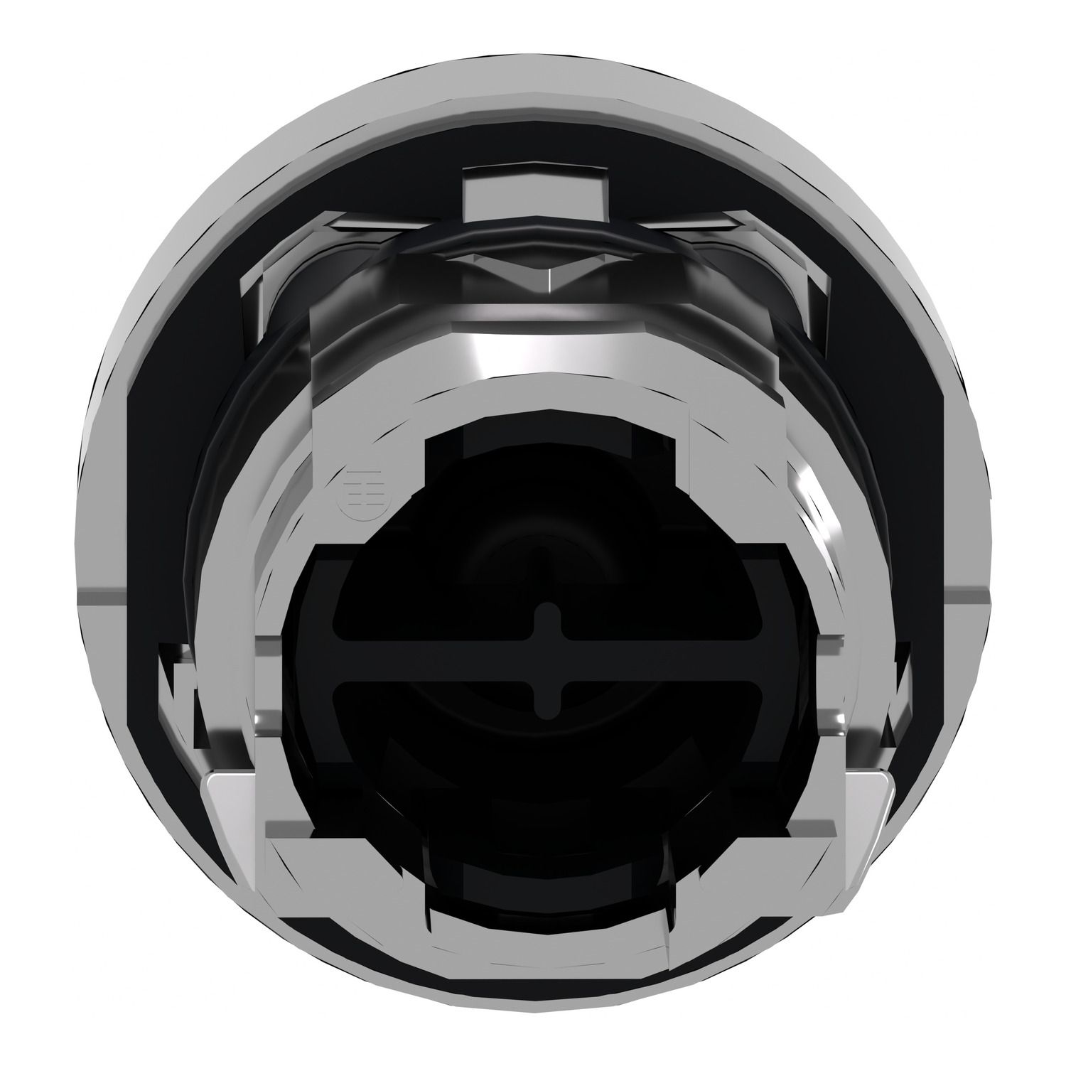 Picture of Head for non illuminated push button, Harmony XB4, metal, black, flush, 22mm, push push, unmarked