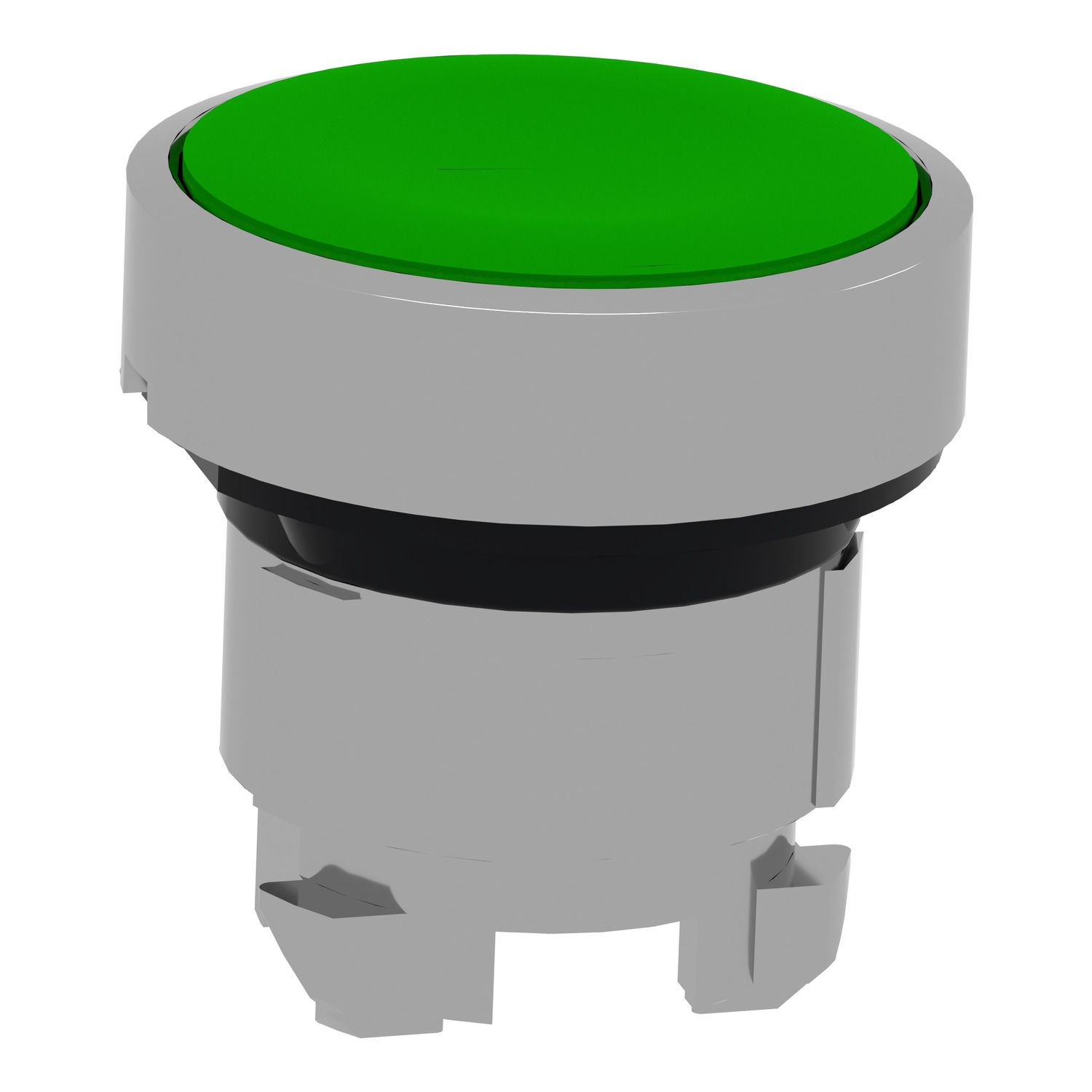 Picture of Head for non illuminated push button, Harmony XB4, metal, green, flush, 22mm, push push, unmarked